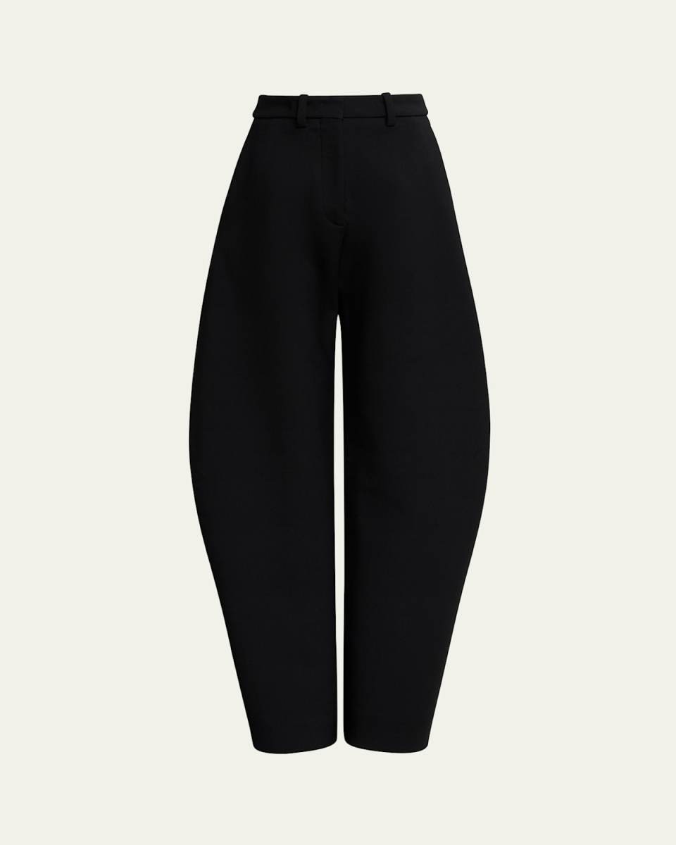 Rounded Leg Wool Trousers